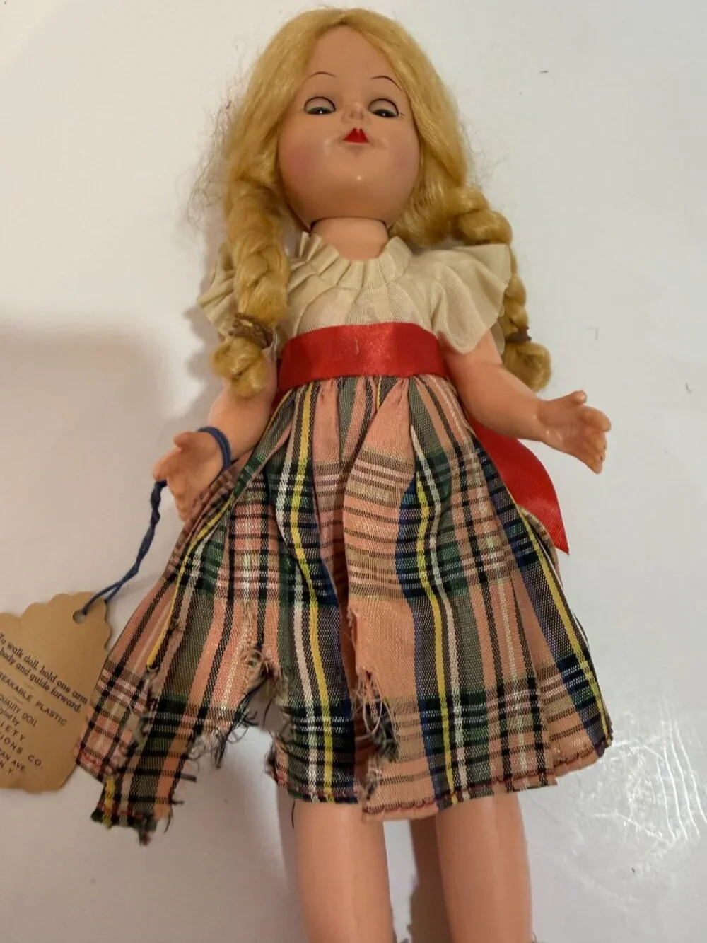 Vintage Winnie Walker doll from the 1940s or 1950s head turns as legs walk